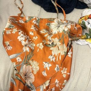 orange flower bandana tank